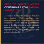 BEBÊ DE QUATRO MESES CONTINUARÁ COM FAMILÍA SUBSTITUTA