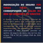 INDENIZAÇÃO DE SEGURO POR PERDA TOTAL DEVE CORRESPONDER AO VALOR DO BEM NO MOMENTO DO SINISTRO