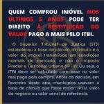 QUEM COMPROU IMÓVEL NOS ÚLTIMOS 5 ANOS PODE TER DIREITOS À RESTITUIÇÃO DO VALOR PAGO A MAIS PELO ITBI.