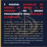 É POSSÍVEL ACUMULAR OS PEDIDOS DE PRISÃO E DE PENHORA NO MESMO PROCEDIMENTO PARA EXECUÇÃO ALIMENTAR.